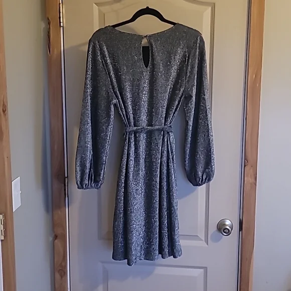 Gibson Look small silver glitter long sleeve dress NWT! - Picture 2 of 6